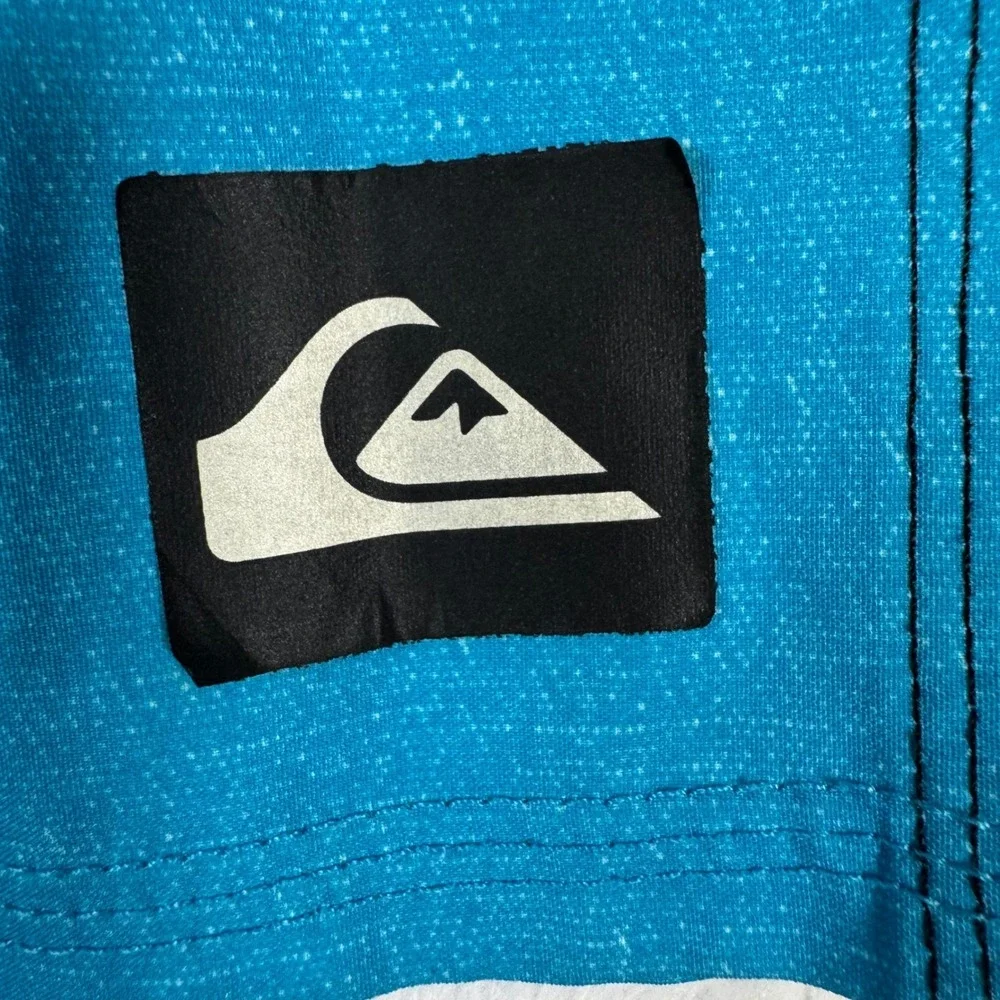 Quiksilver Board Shorts Mens 38 Blue‎ Black Colorblock Zip Pocket Stretch